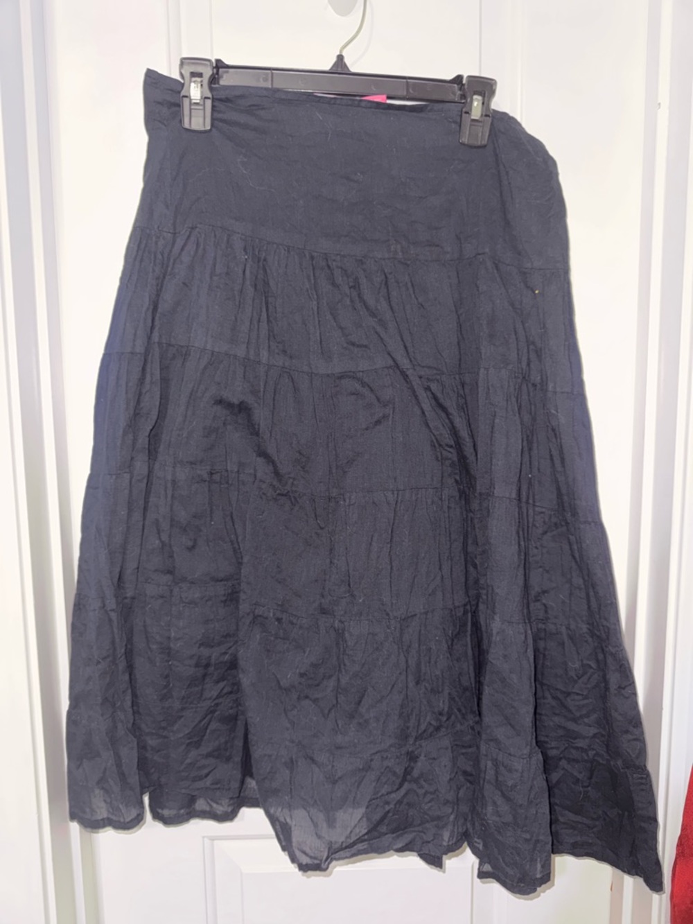 Womens Navy Tiered Maxi Skirt